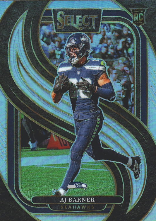 2024 Panini Select Silver Prizm AJ Barner RC #103 Seattle Seahawks