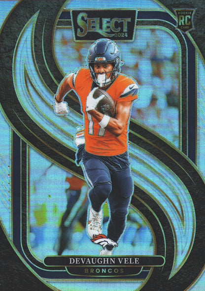 2024 Panini Select Silver Prizm Devaughn Vele RC #150 Denver Broncos