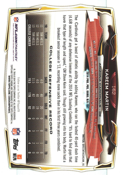 2014 Topps Chrome NFL Kareem Martin RC #162 Arizona Cardinals