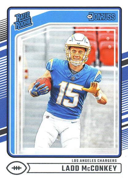 2024 Panini Donruss Rated Rookie Ladd McConkey RC #328 Chargers