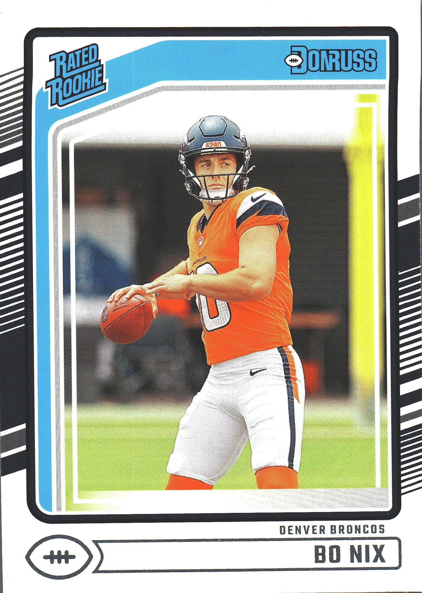 2024 Panini Donruss Rated Rookie Bo Nix RC #369 Denver Broncos