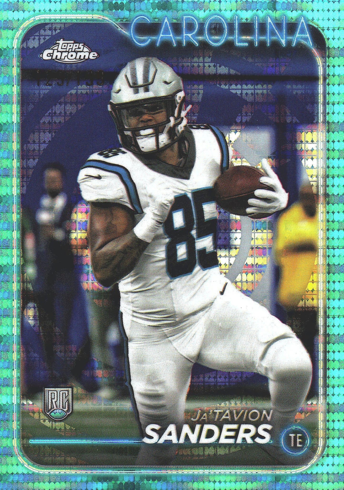 2024 Topps Chrome Ja'Tavion Sanders Aqua Pulsar RC /199 #223 Panthers
