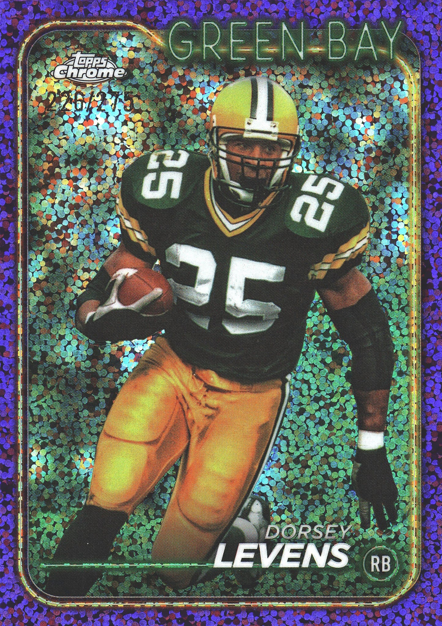 2024 Topps Chrome Dorsey Levens Purple Speckle /275 #78 Packers