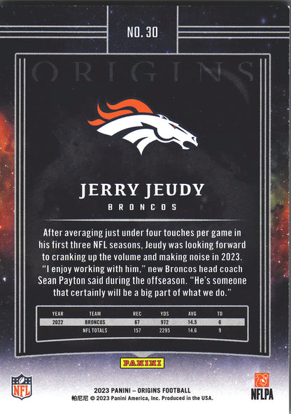2023 Panini Origins Jerry Jeudy #30 Denver Broncos