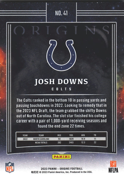 2023 Panini Origins Josh Downs RC #41 Indianapolis Colts