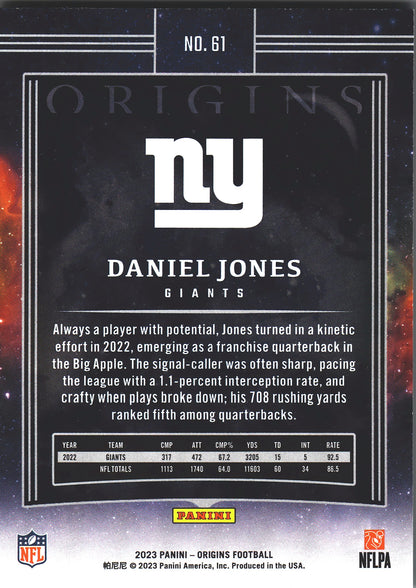 2023 Panini Origins Daniel Jones #61 New York Giants