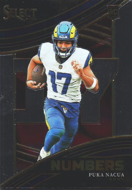 2023 Panini Select Numbers Puka Nacua RC #NMB-PNA Los Angeles Rams