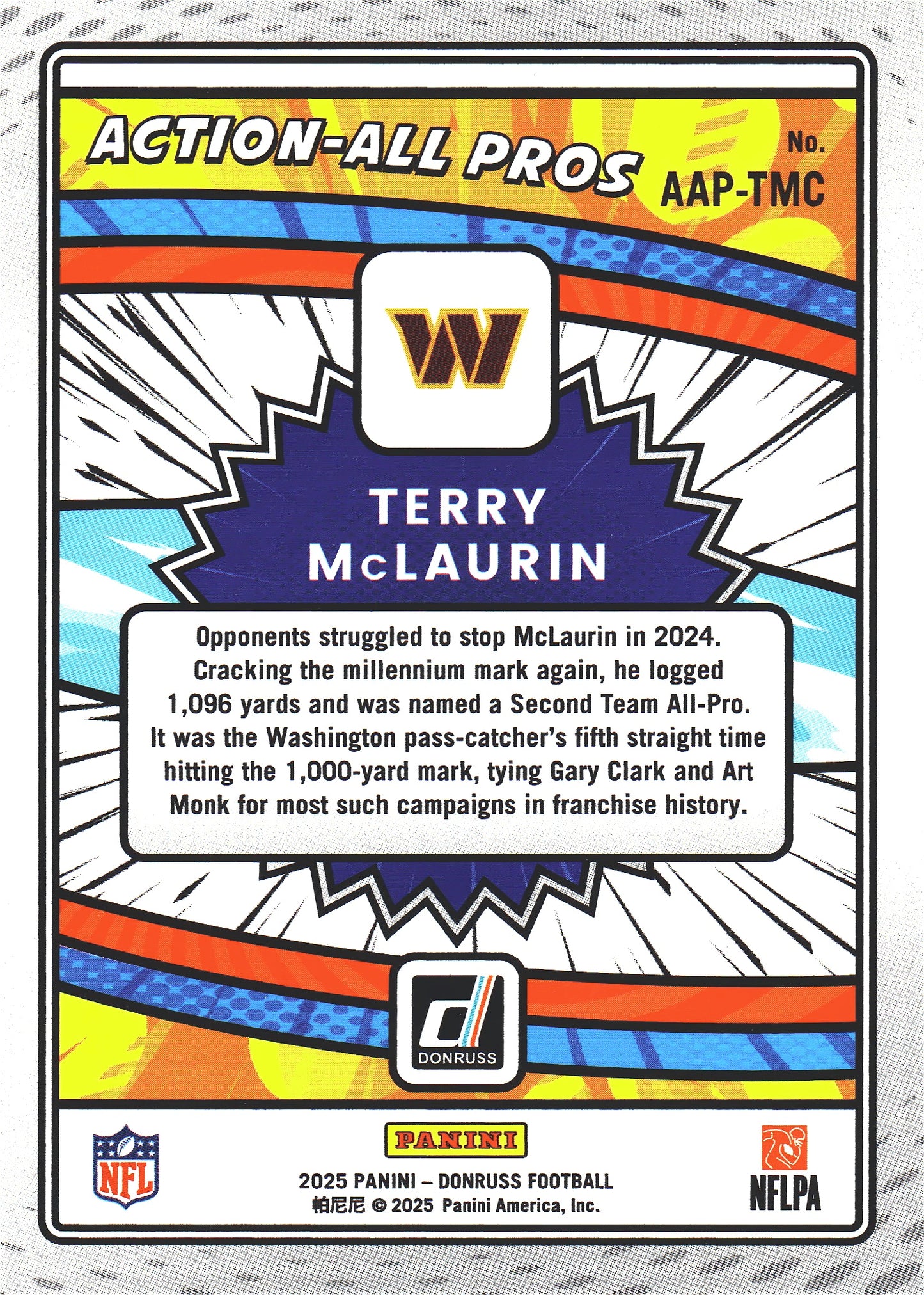 2025 Panini Donruss Action All Pro Terry McLaurin #AAP-TMC Commanders