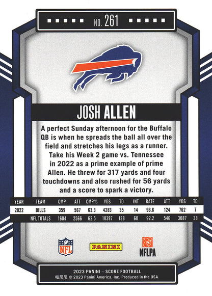 2023 Panini Score Josh Allen #261 Buffalo Bills