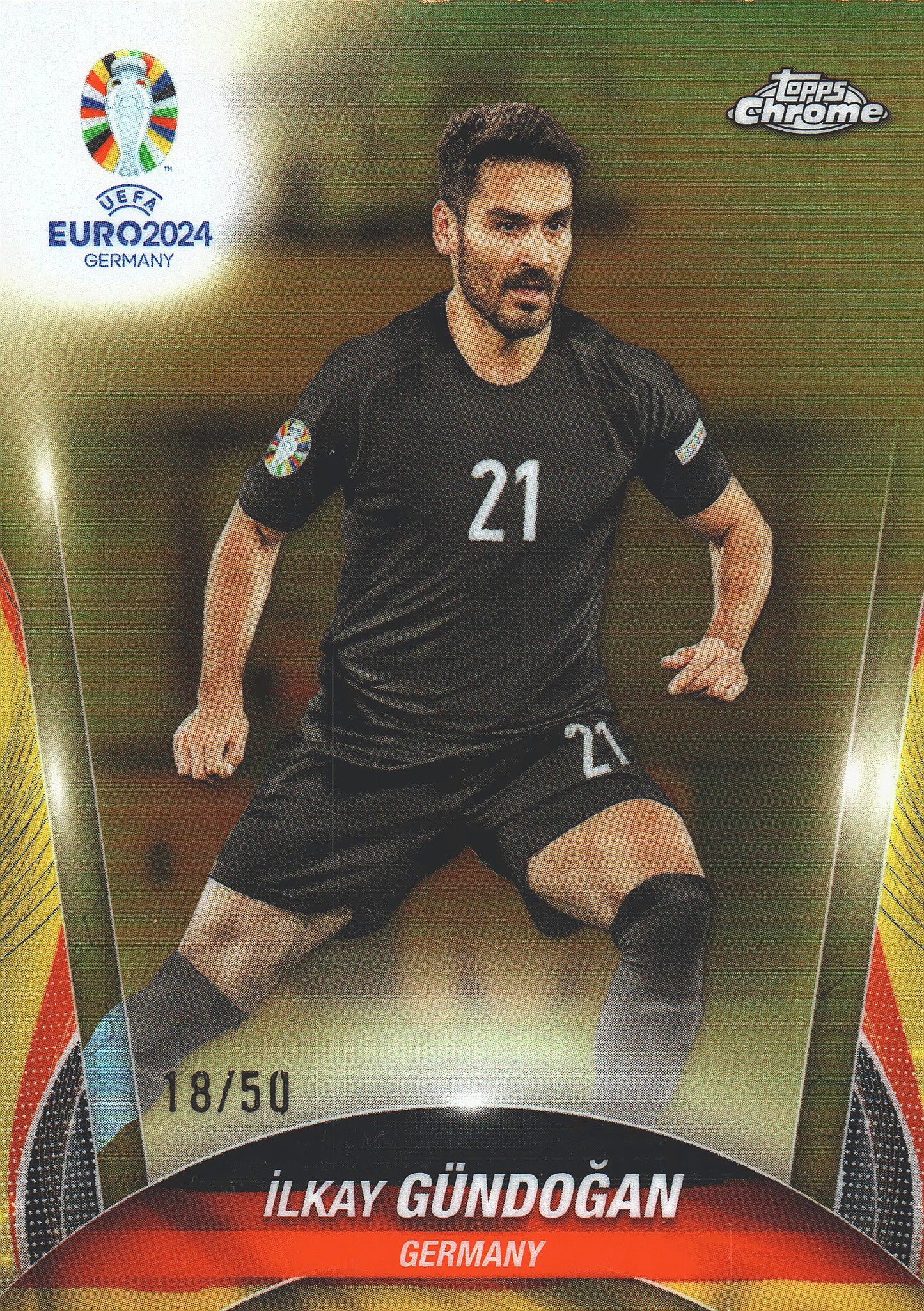 2024 Topps Chrome Euro 2024 Ilkay Gundogan Gold /50 #47 Allemagne
