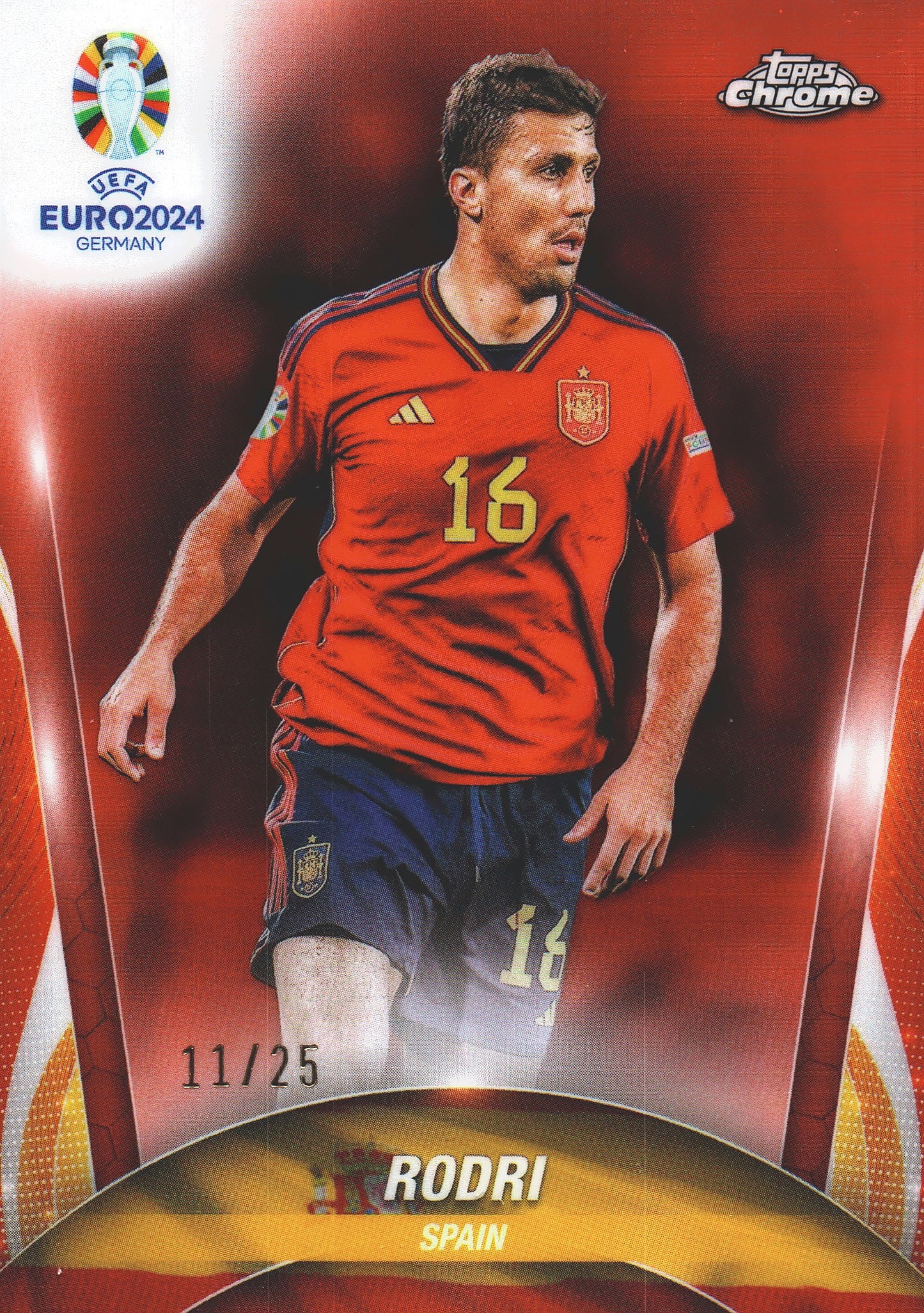 2024 Topps Chrome Euro 2024 Rodri Orange /25 #29 Espagne