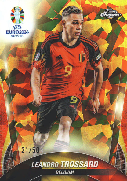 2024 Topps Chrome Sapphire Euro 2024 Leandro Trossard Gold /50 #60 Belgique