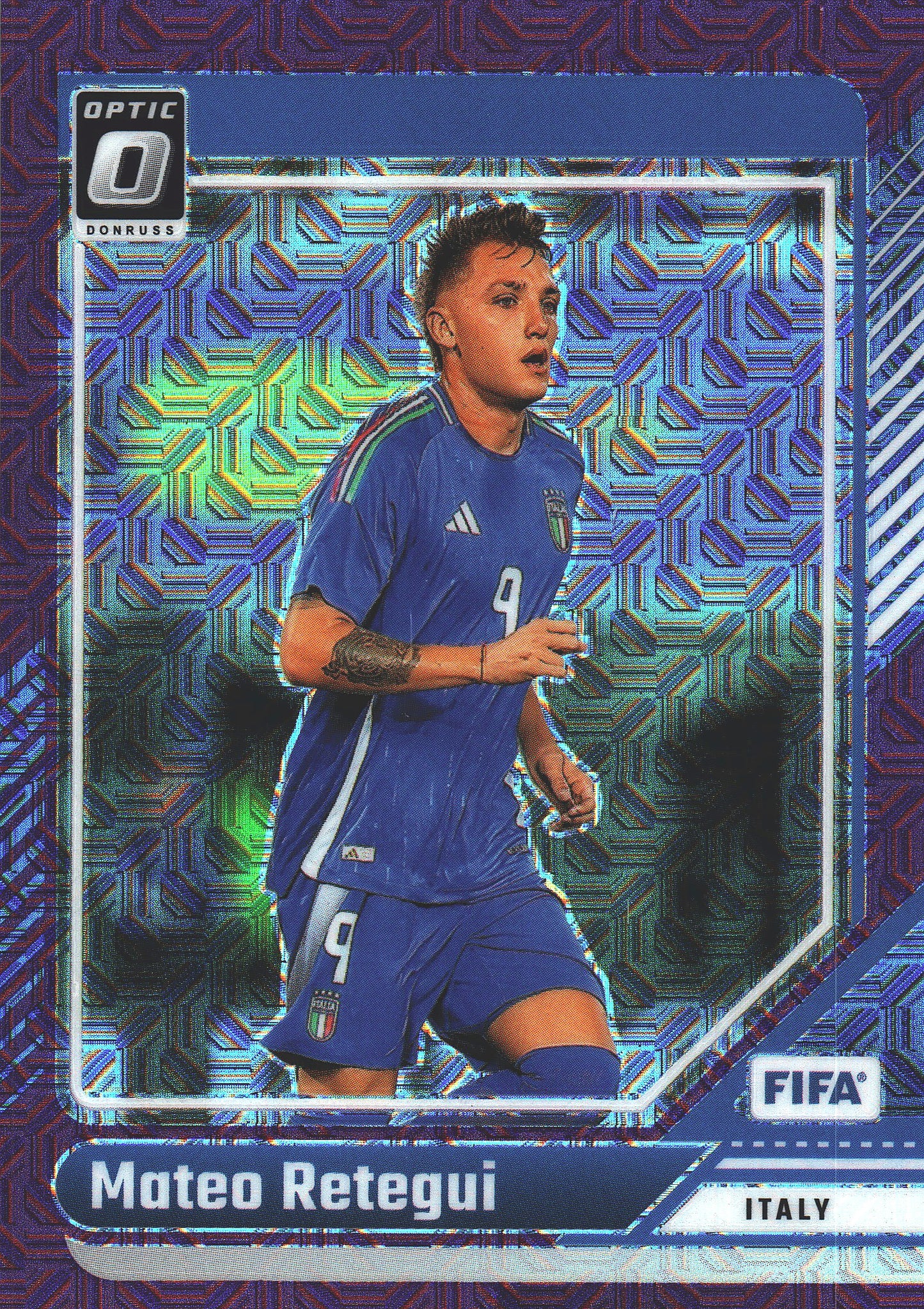 2024 Panini Donruss Optic FIFA Mateo Retegui Purple Mojo /25 #17 Italie