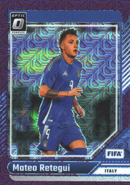 2024 Panini Donruss Optic FIFA Mateo Retegui Purple Mojo /25 #17 Italie