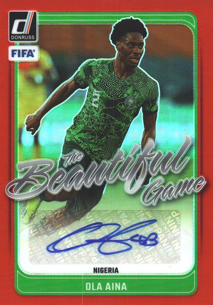 2024 Panini Donruss Optic FIFA Ola Aina Auto The Beautiful Game Red /49 #BG-OA Nigeria