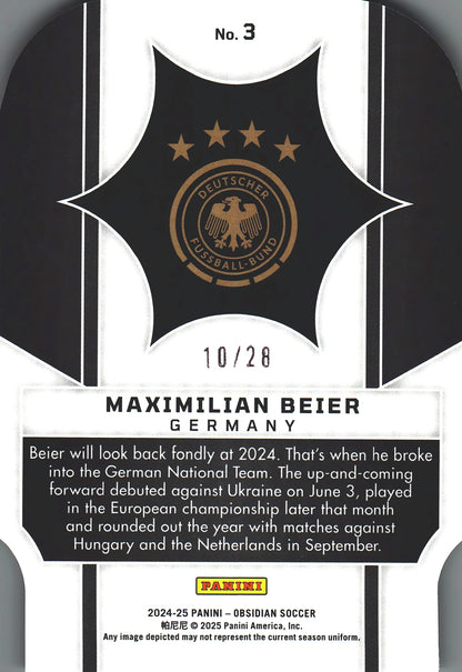 2024 Panini Obsidian Supernova Maximilian Beier RC /28 #3 Allemagne
