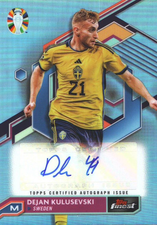 2023 Topps Finest Euro 2024 Dejan Kulusevski Auto #BCA-DK Suede