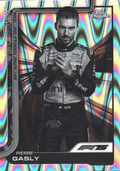 2025 Topps Chrome Formula 1 Pierre Gasly Black and White Raywave #88 Alpine