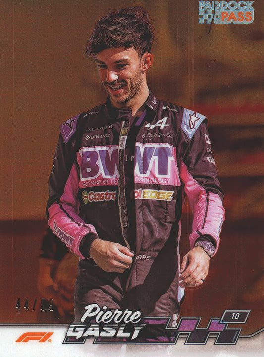 2024 Topps Chrome Formula 1 Pierre Gasly Chrome Orange Refractor Variation /99 #10 Alpine
