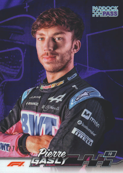 2024 Topps Chrome Formula 1 Pierre Gasly Chrome Purple Refractor Variation /75 #60 Alpine