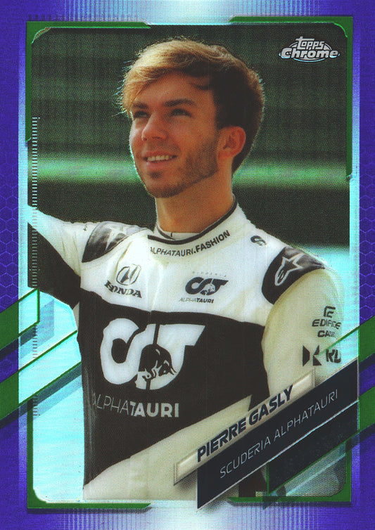 2021 Topps Chrome Formula 1 Purple And Green SP Pierre Gasly #30 AlphaTauri