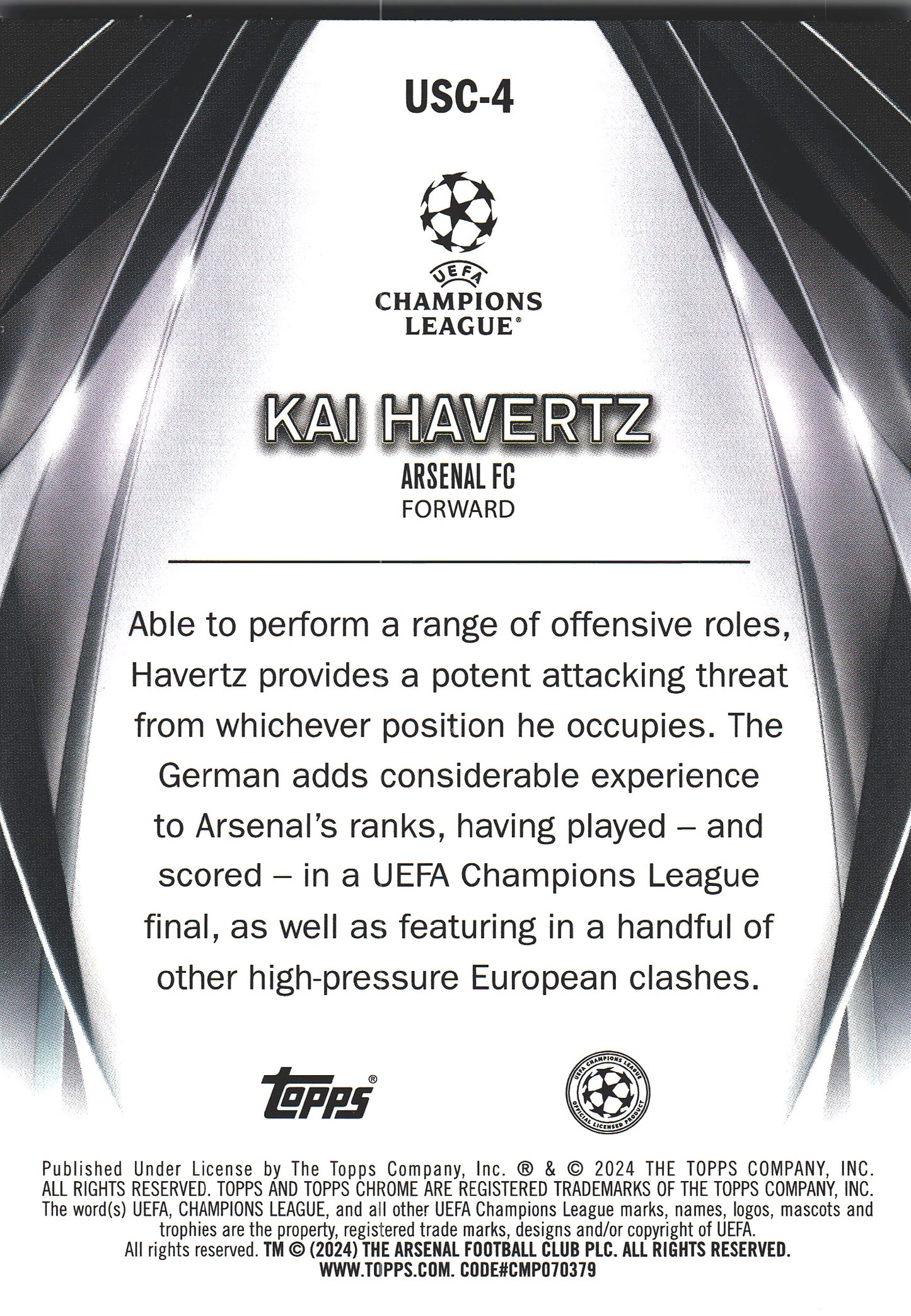 2023 Topps UCC Ultimate Stage Chrome Kai Havertz #USC-4 Arsenal FC