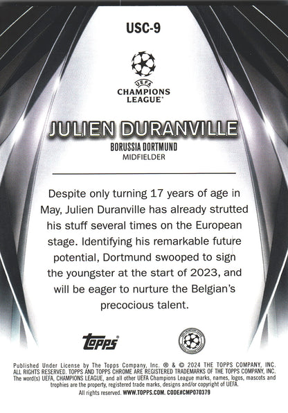 2023 Topps UCC Ultimate Stage Chrome Julien Duranville #USC-9 Borussia Dortmund