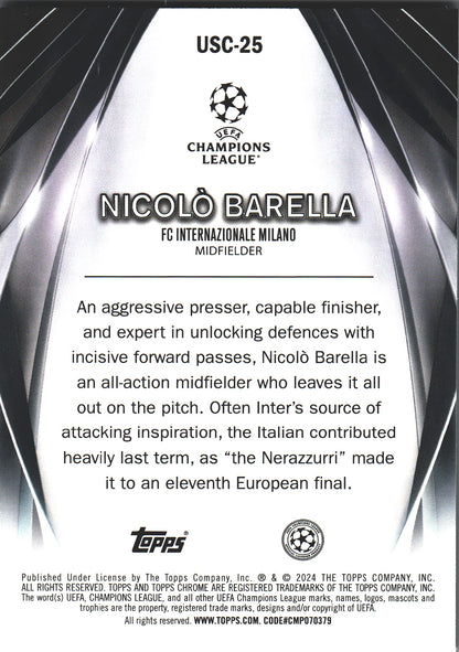2023 Topps UCC Ultimate Stage Chrome Nicolo Barella #USC-25 Inter Milan