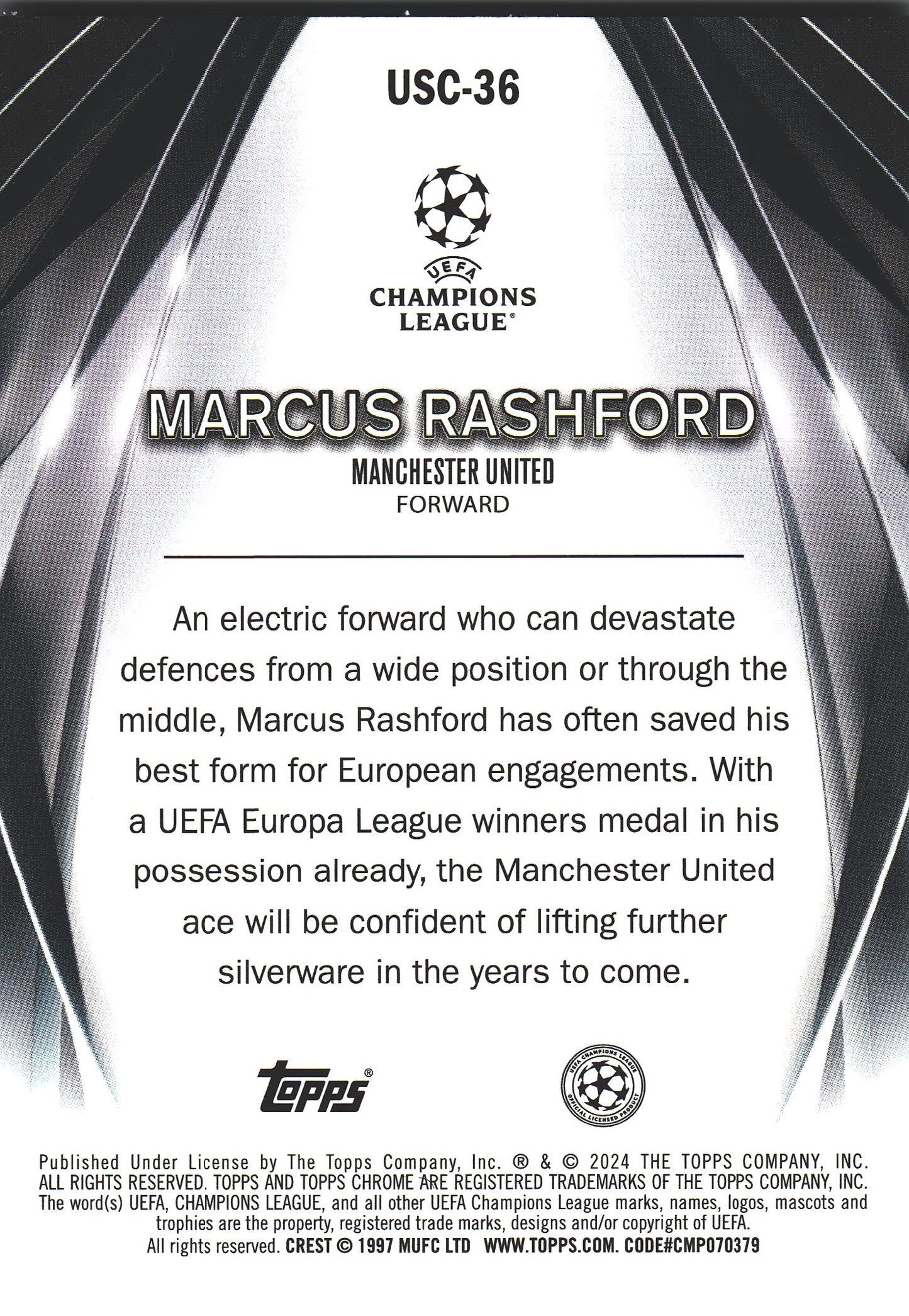 2023 Topps UCC Ultimate Stage Chrome Marcus Rashford #USC-36 Manchester United