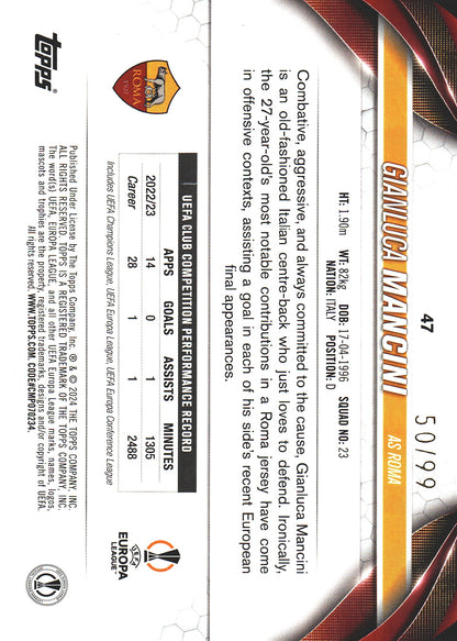 2023 Topps UCC Gianluca Mancini Green Foil /99 #47 AS Roma