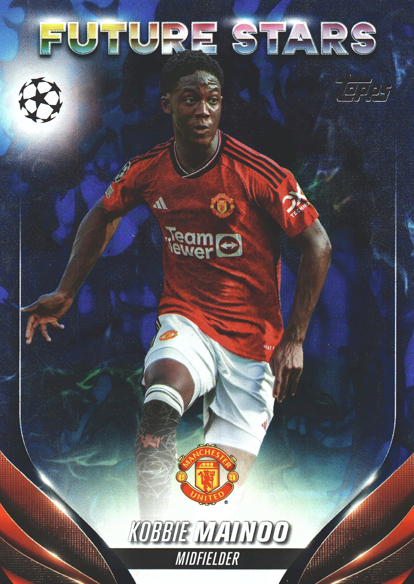 2023 Topps UCC Kobie Mainoo Future Stars Blue Inferno Foil /125 #57 Manchester United