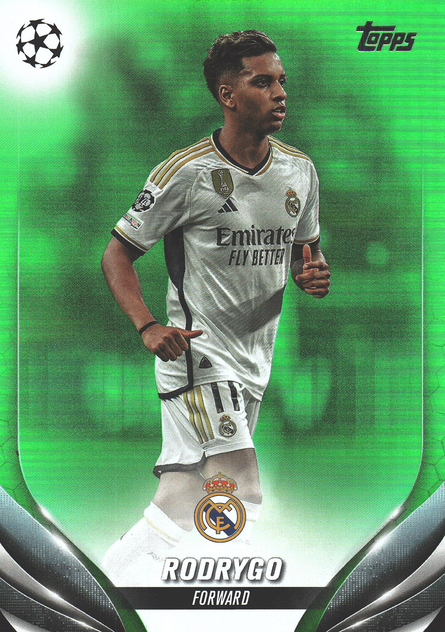 2023 Topps UCC Rodrygo Neon Green Foil /199 #168 Real Madrid