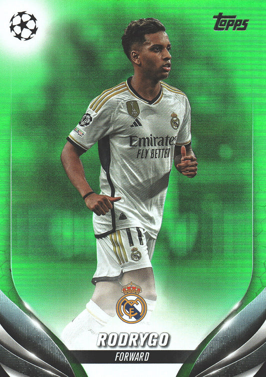 2023 Topps UCC Rodrygo Neon Green Foil /199 #168 Real Madrid