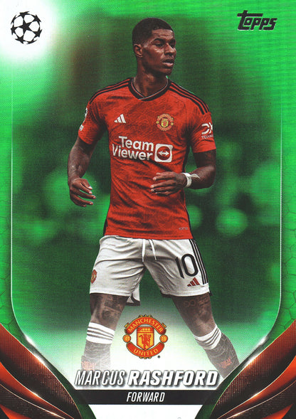 2023 Topps UCC Marcus Rashford Neon Green Foil /199 #6 Manchester United