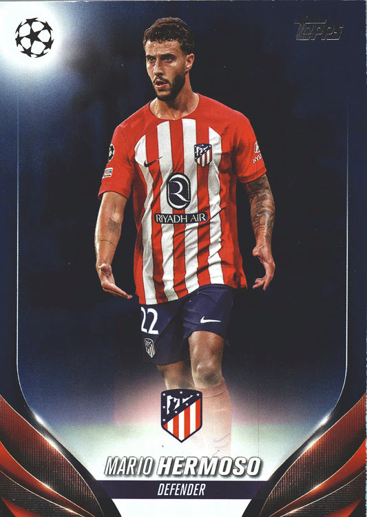2023 Topps UCC Mario Hermoso Navy Blue Foil /250 #106 Atletico Madrid