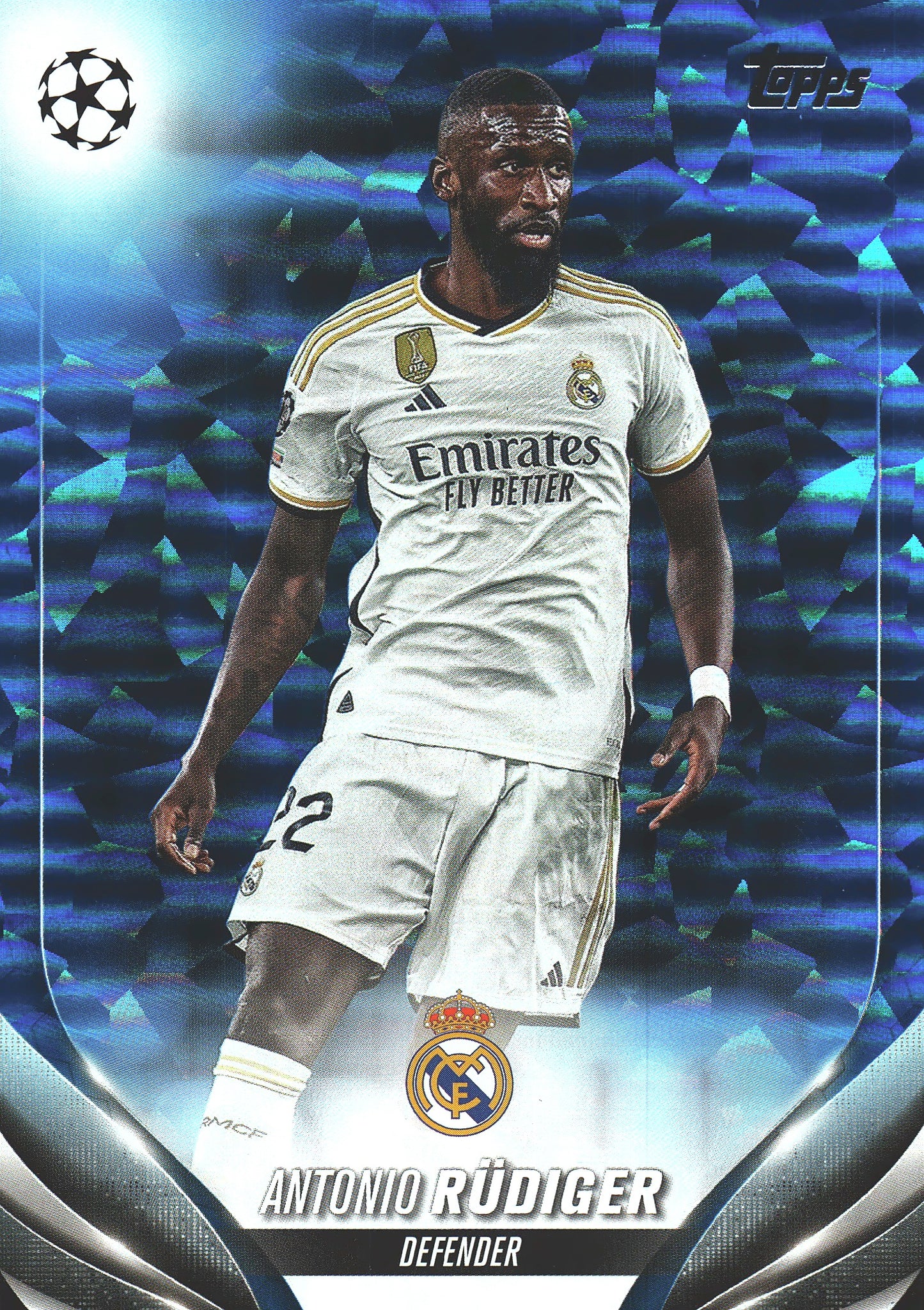 2023 Topps UCC Antonio Rudiger Icy Blue Foil /75 #164 Real Madrid