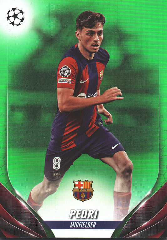 2023 Topps UCC Pedri Neon Green Foil /199 #15 FC Barcelona