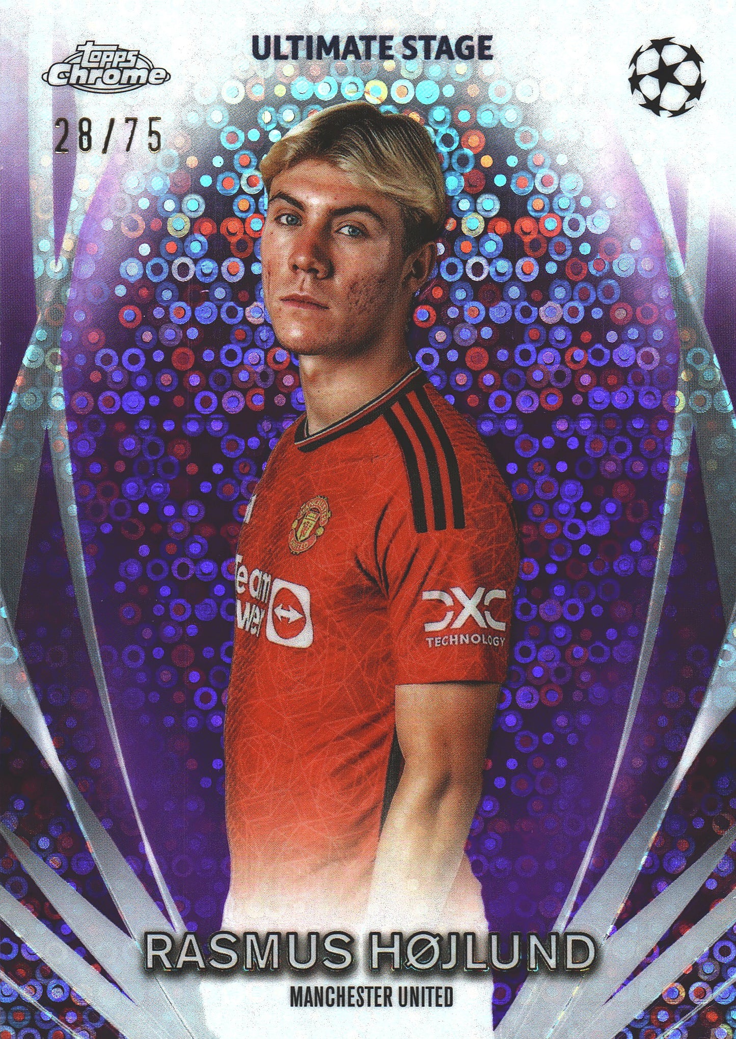 2023 Topps UCC Rasmus Hojlund Ultimate Stage Purple /75 #USC-47 Manchester United
