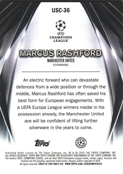 2023 Topps UCC Marcus Rashford Ultimate Stage Green /99 #USC-26 Manchester United