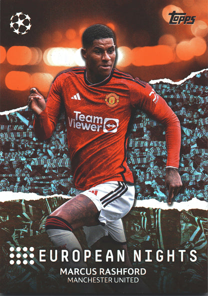 2023 Topps UCC Marcus Rashford European Nights Orange Foil /25 #EN-19 Manchester United