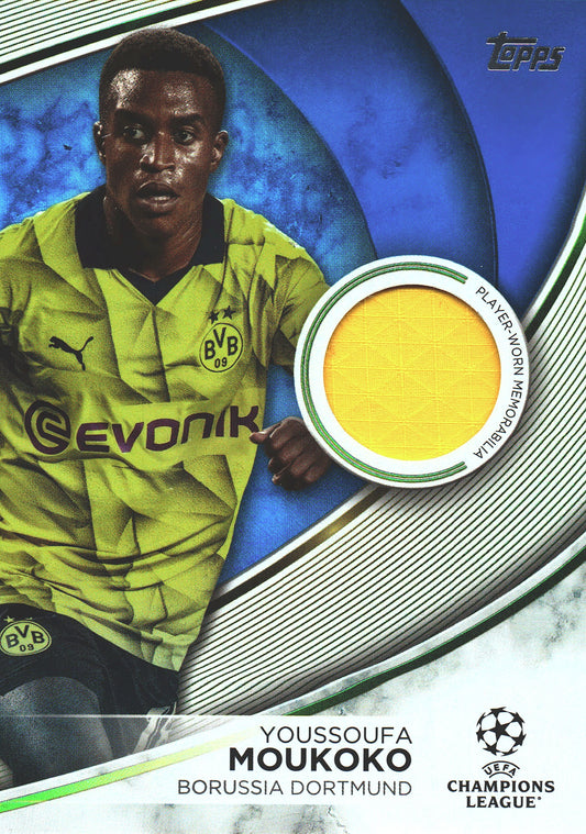 2023 Topps UCC Youssoufa Moukoko Superstar Relics Blue Icy /99 #TS-YK BVB Dortmund