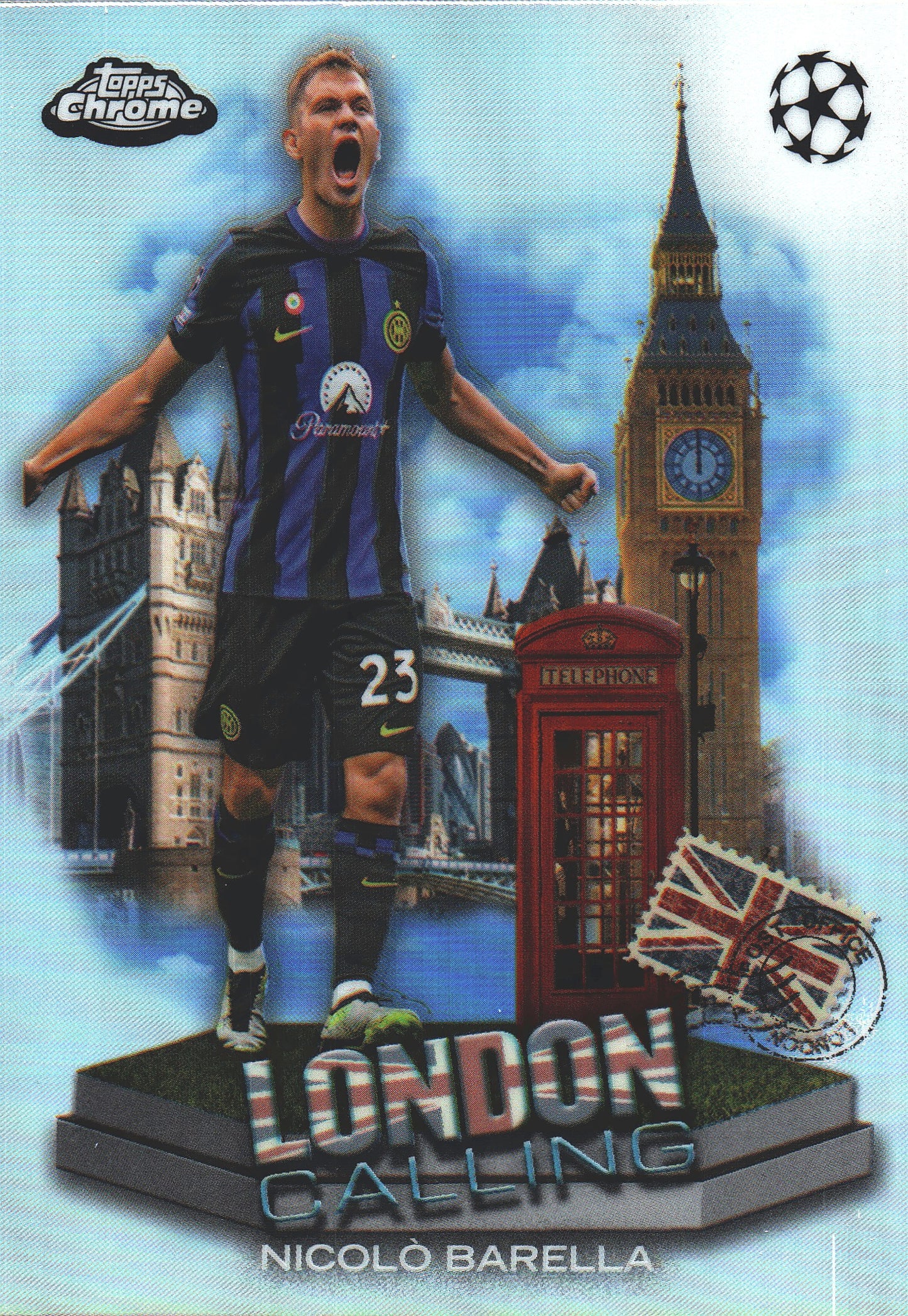 2023 Topps Chrome UCC Nicolo Barella London Calling #LC-7 Inter Milan