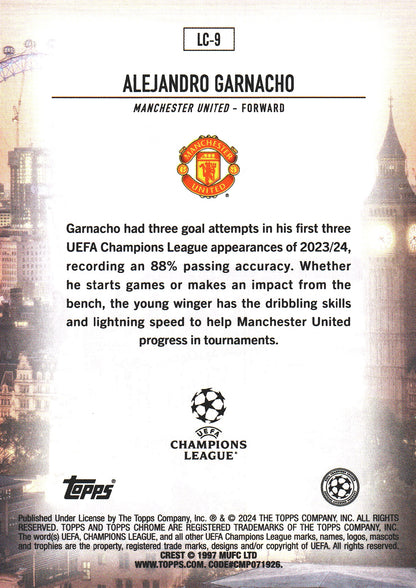 2023 Topps Chrome UCC Alejandro Garnacho London Calling #LC-9 Manchester United