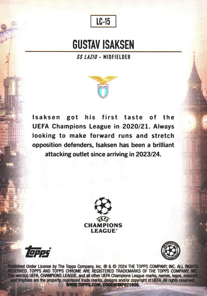 2023 Topps Chrome UCC Gustav Isaksen RC London Calling #LC-15 SS Lazio