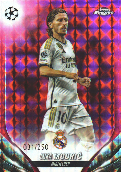 2023 Topps Chrome UCC Luka Modric Pink Geometric Refractor /250 #5 Real Madrid