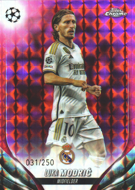 2023 Topps Chrome UCC Luka Modric Pink Geometric Refractor /250 #5 Real Madrid