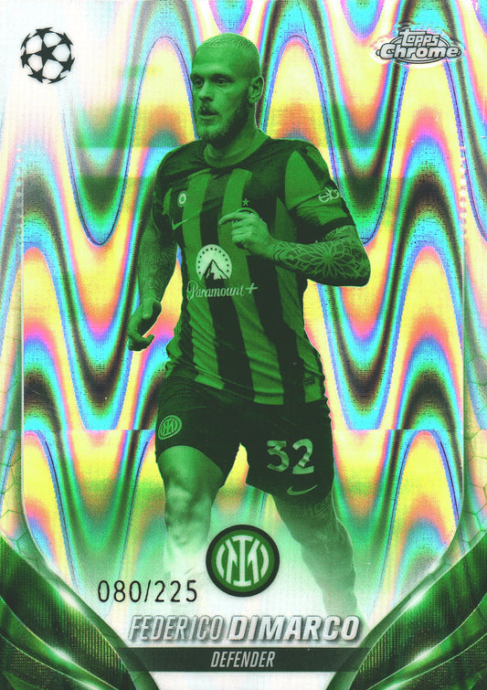 2023 Topps Chrome UCC Federico Dimarco Night Vision Ray Wave Refractor /225 #144 Inter Milan