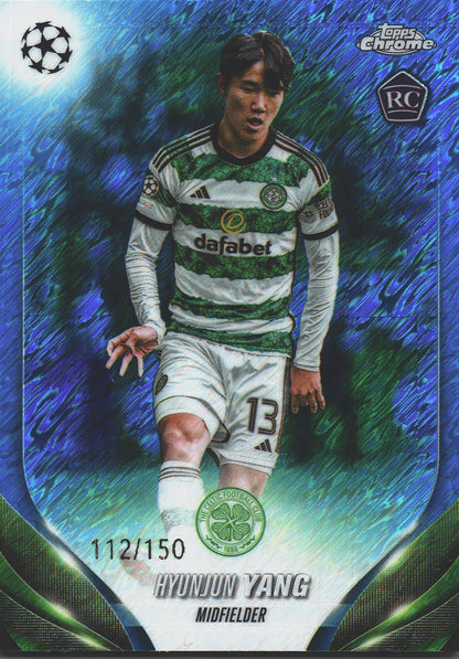 2023 Topps Chrome UCC Hyunjun Yang RC Blue Shimmer Refractor /150 #83 Celtic