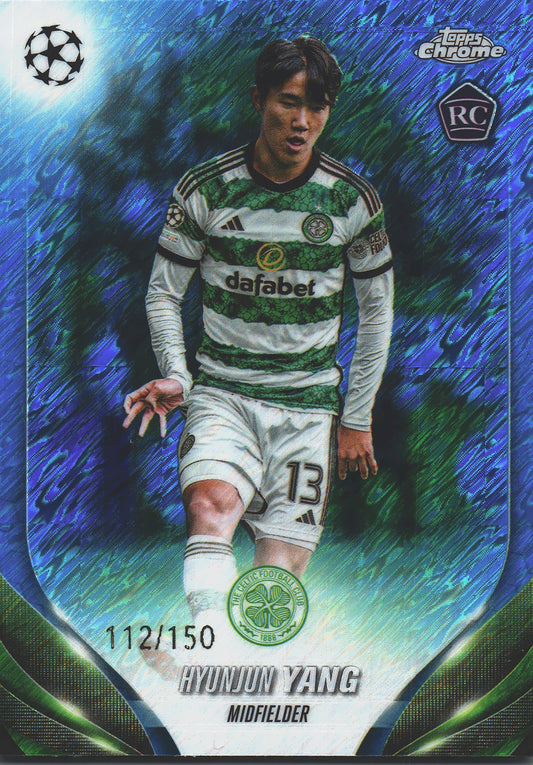 2023 Topps Chrome UCC Hyunjun Yang RC Blue Shimmer Refractor /150 #83 Celtic