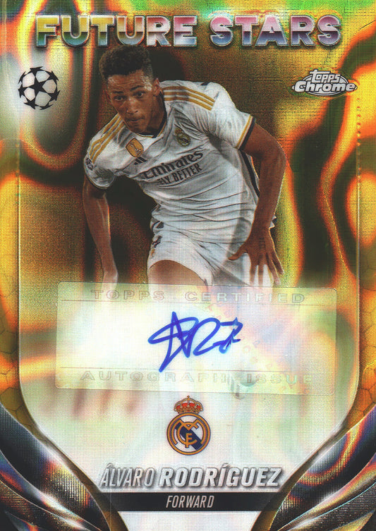 2023 Topps Chrome UCC Alvaro Rodriguez Future Stars Autograph Gold Lava #FSA-AR Real Madrid